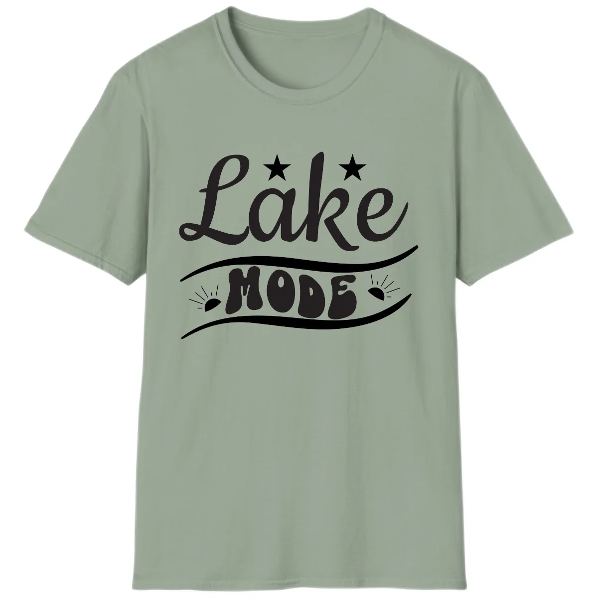 Lake Mode Retro Graphic T-Shirt in Sage