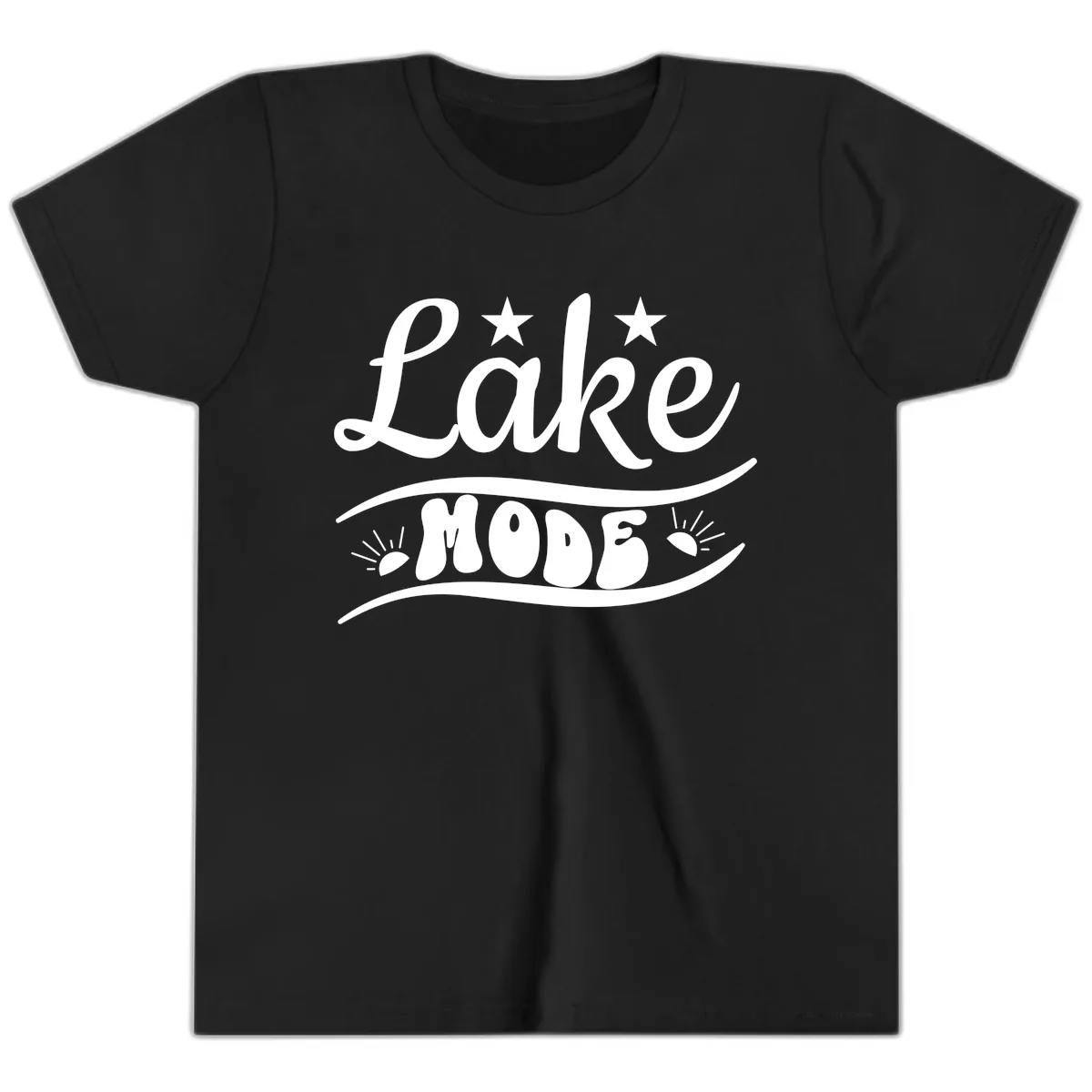 Lake Mode Retro Graphic Youth T-Shirt in Black