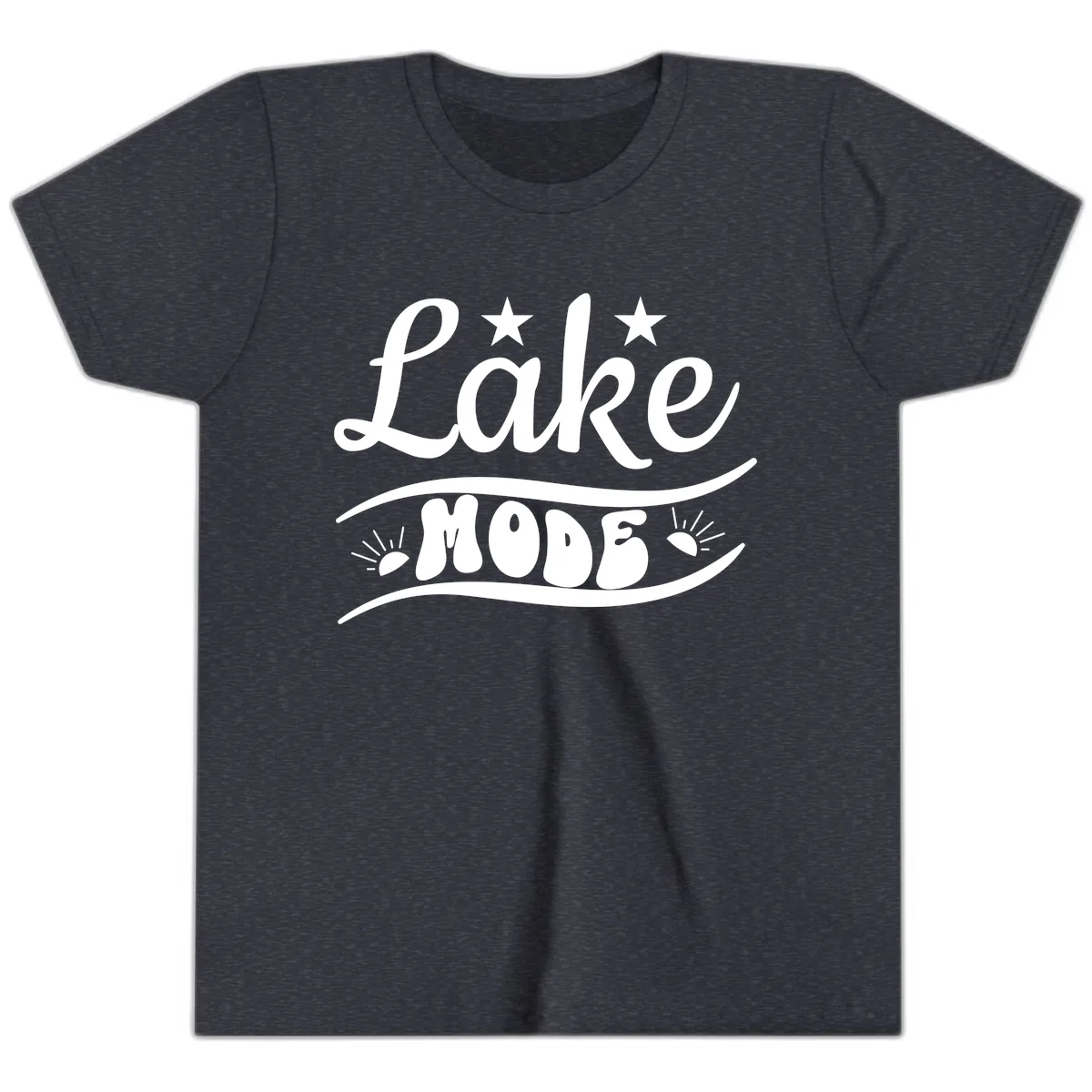 Lake Mode Retro Graphic Youth T-Shirt in Heather Navy