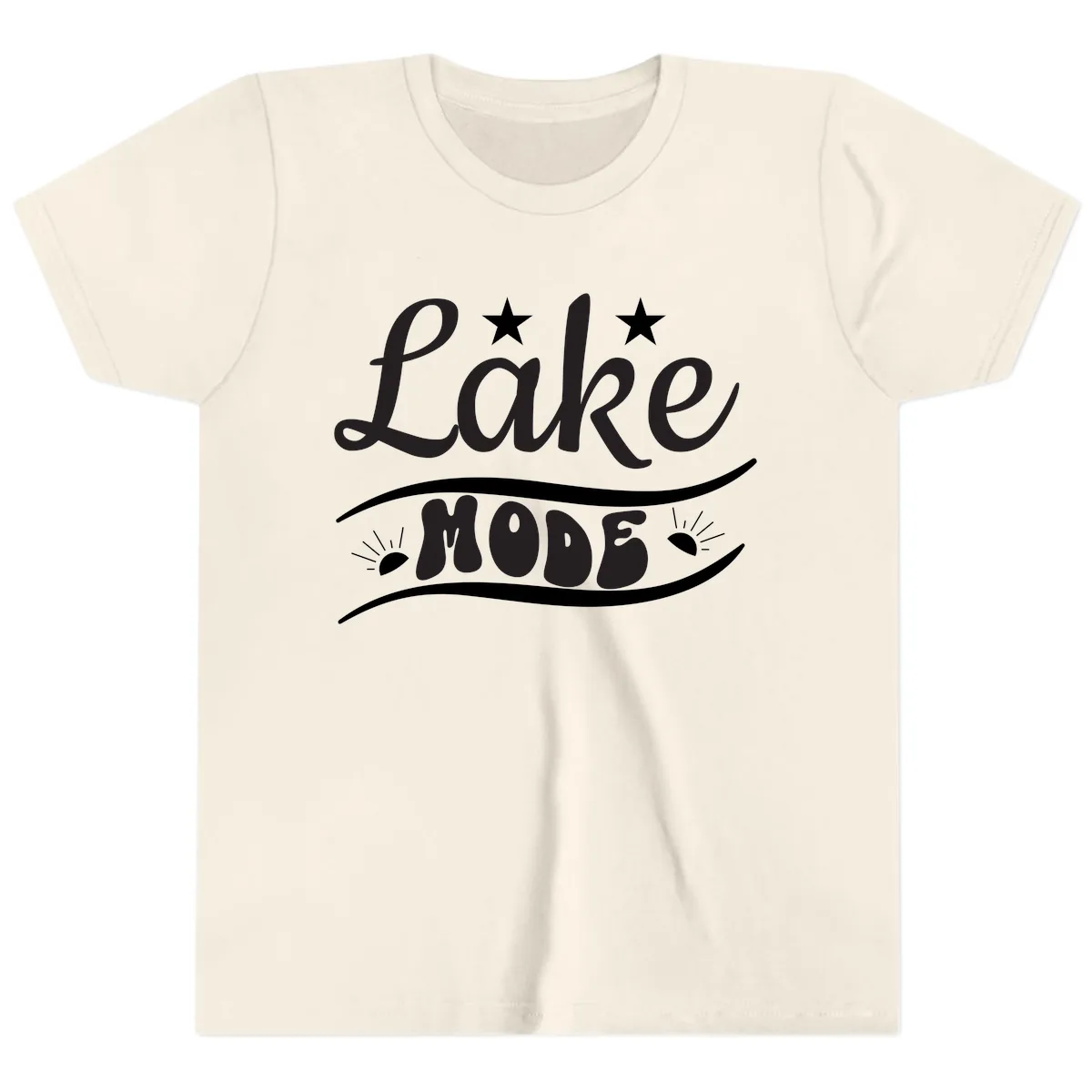 Lake Mode Retro Graphic Youth T-Shirt in Natural