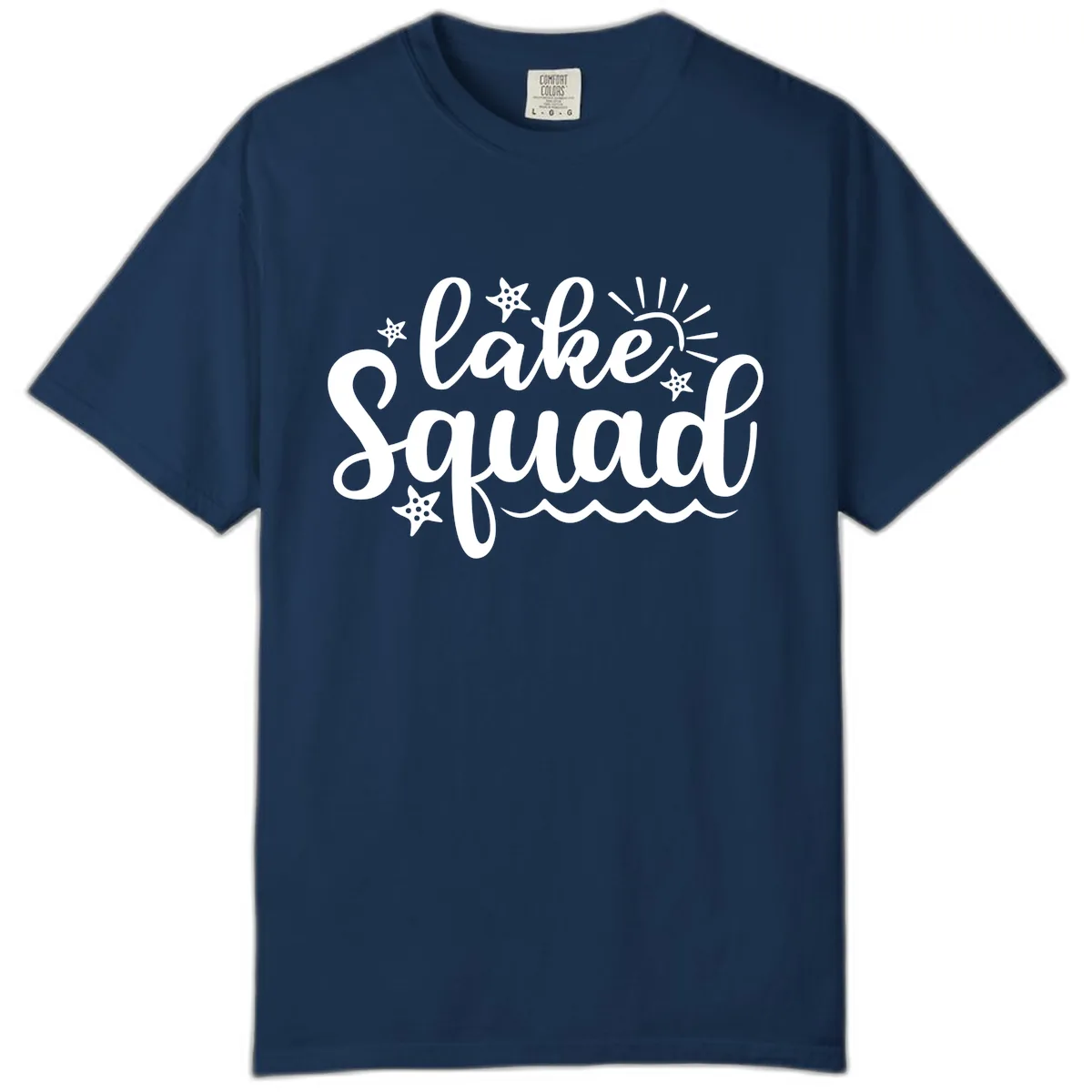 Lake Squad Summer Vibes Apparel Comfort Color in Navy