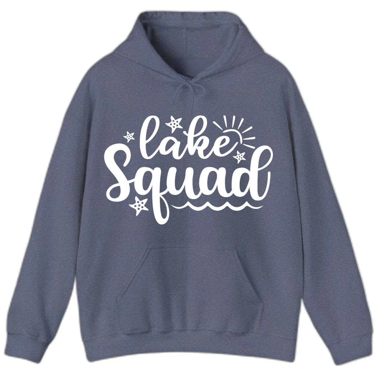 Lake Squad Summer Vibes Apparel Hoodie in Heather Navy