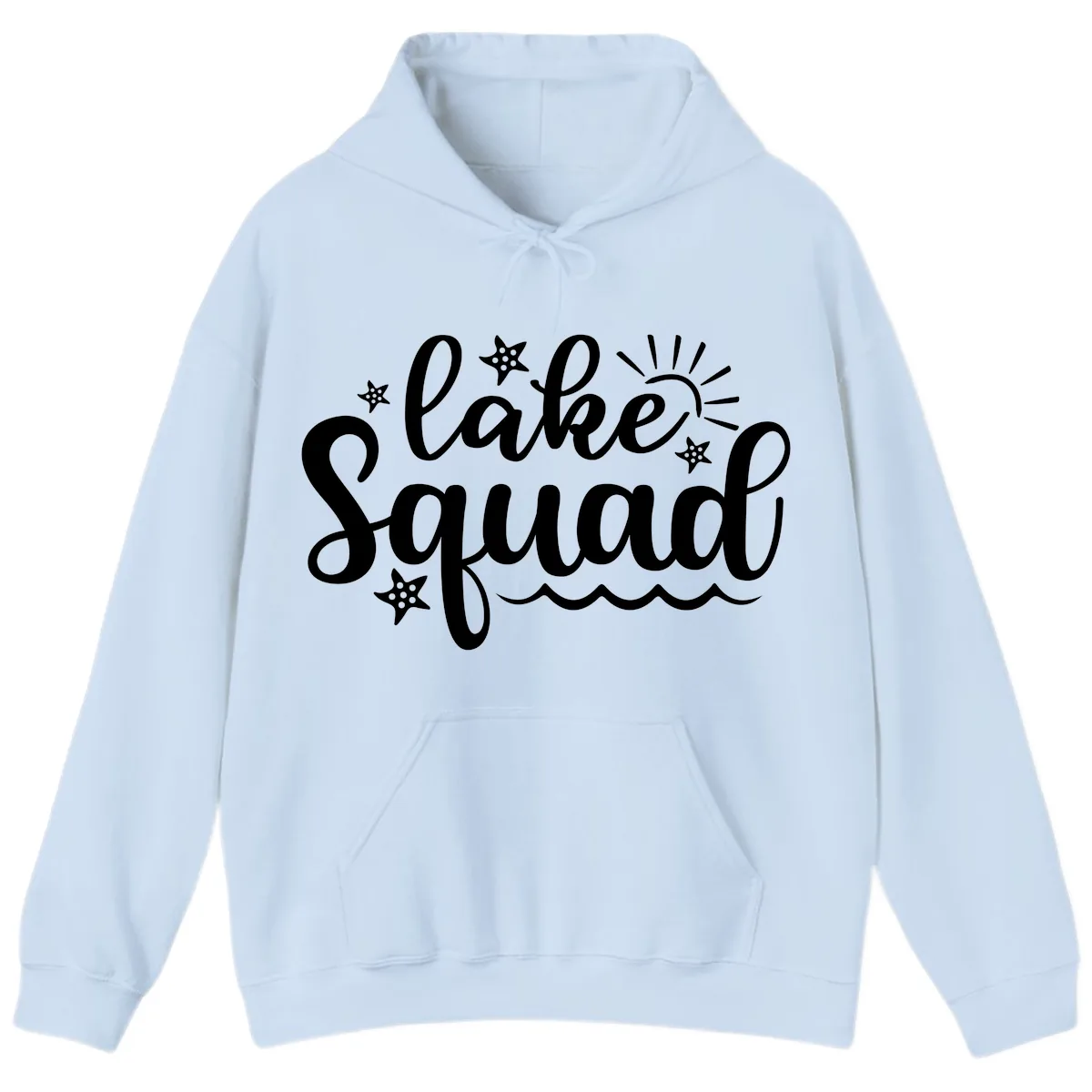 Lake Squad Summer Vibes Apparel Hoodie in Light Blue