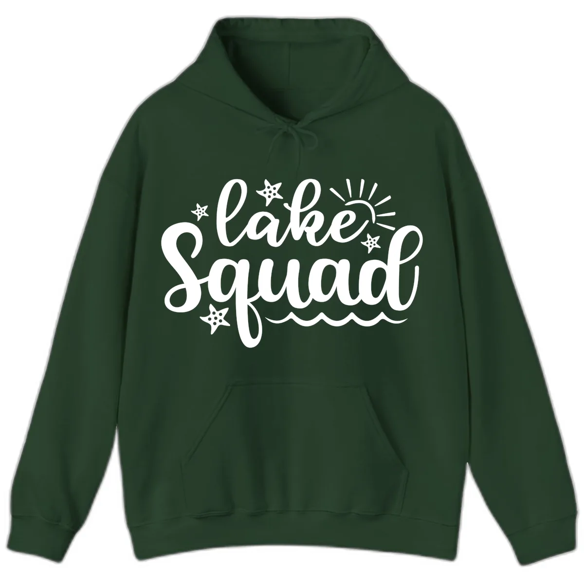 Lake Squad Summer Vibes Apparel Hoodie in Forest Green