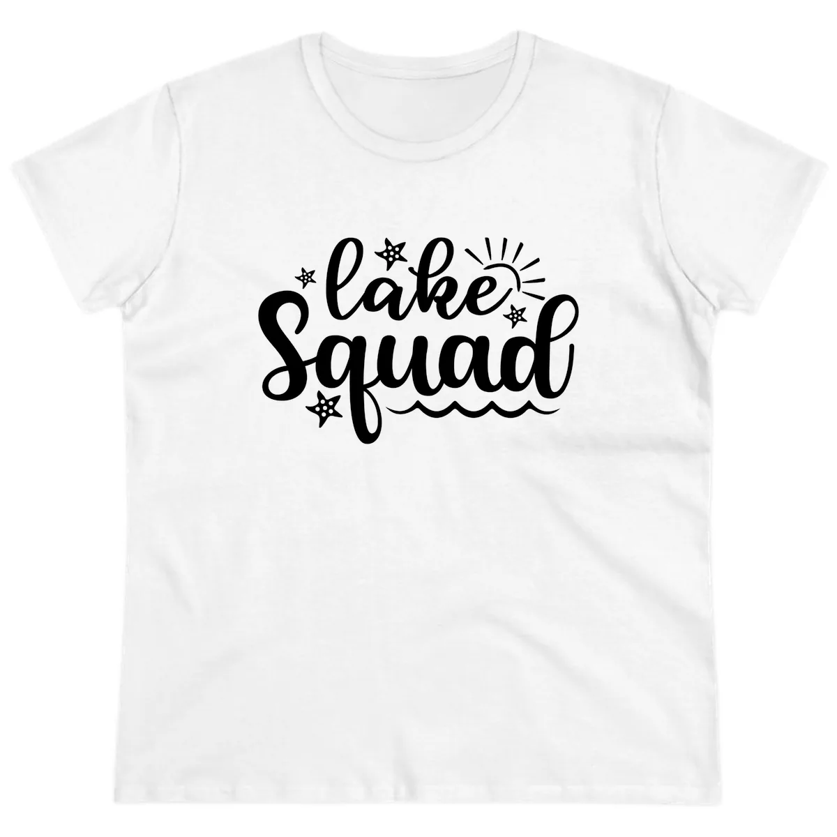 Lake Squad Summer Vibes Apparel Ladies Tee in White