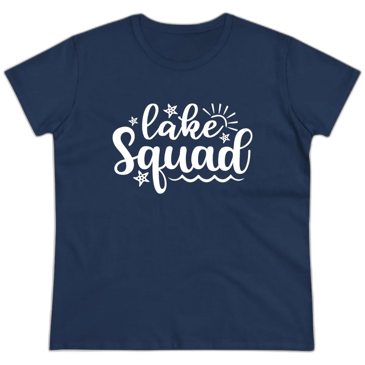 Lake Squad Summer Vibes Apparel Ladies Tee in Navy