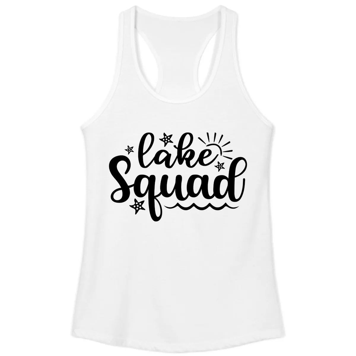 Lake Squad Summer Vibes Apparel Ladies Tank in White