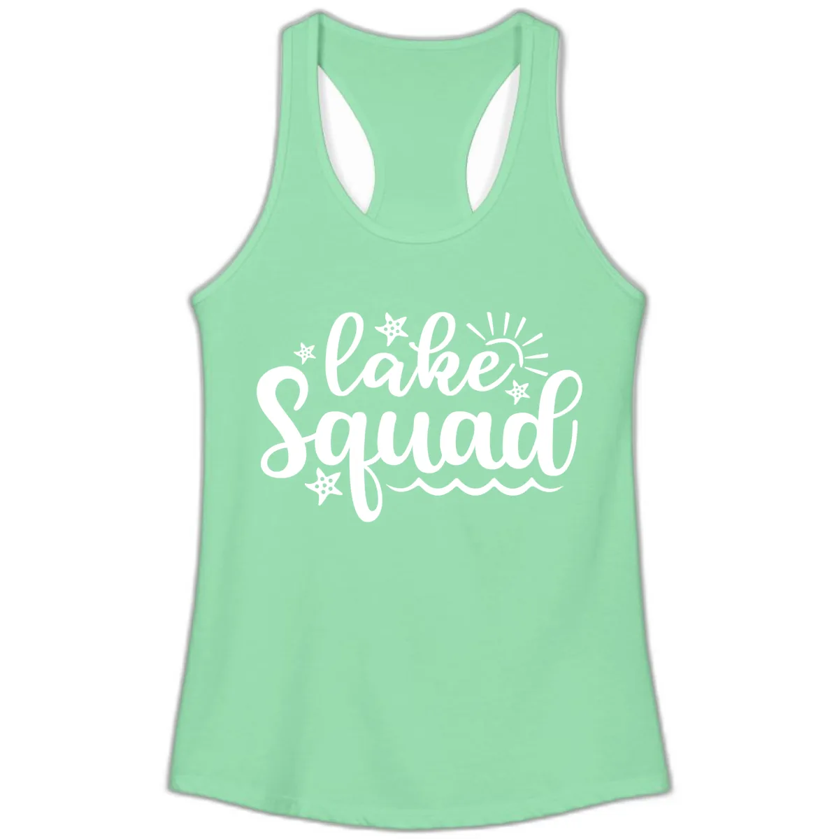 Lake Squad Summer Vibes Apparel Ladies Tank in Solid Mint