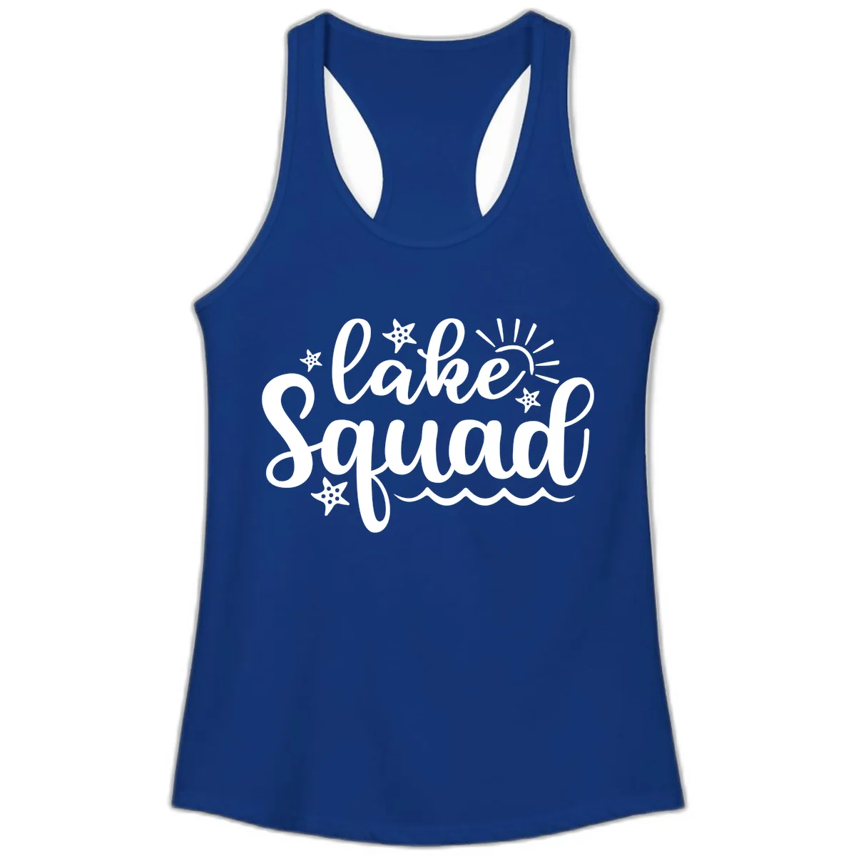 Lake Squad Summer Vibes Apparel Ladies Tank in Solid Royal