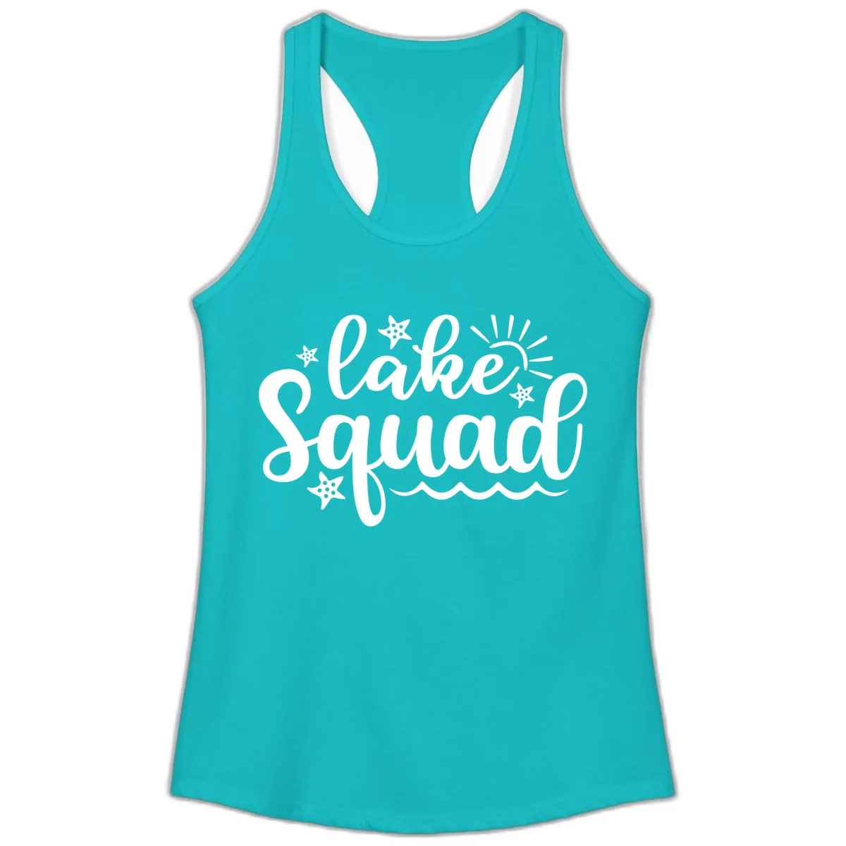Lake Squad Summer Vibes Apparel Ladies Tank in Tahiti Blue