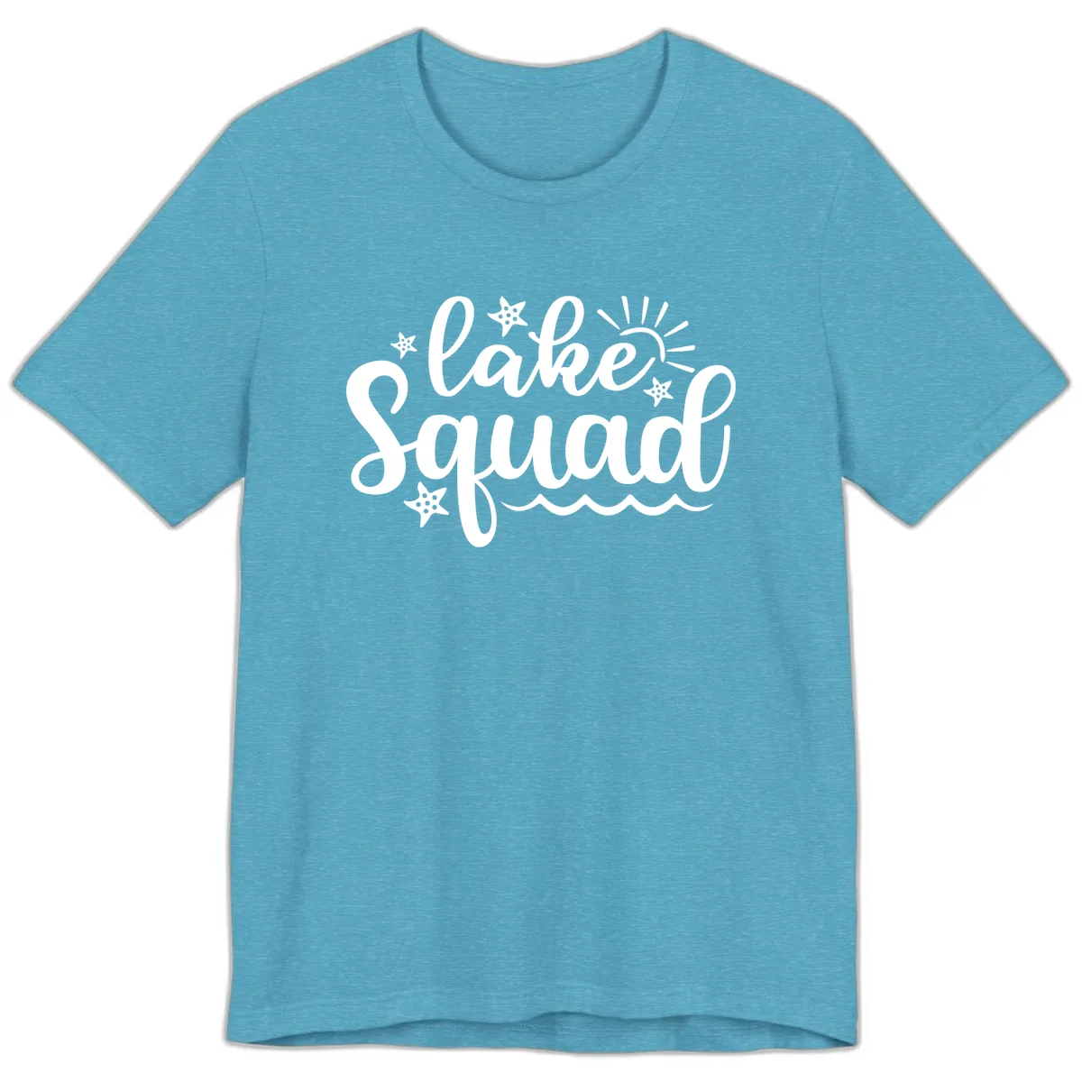 Lake Squad Summer Vibes Apparel Premium T-Shirt in Heather Aqua