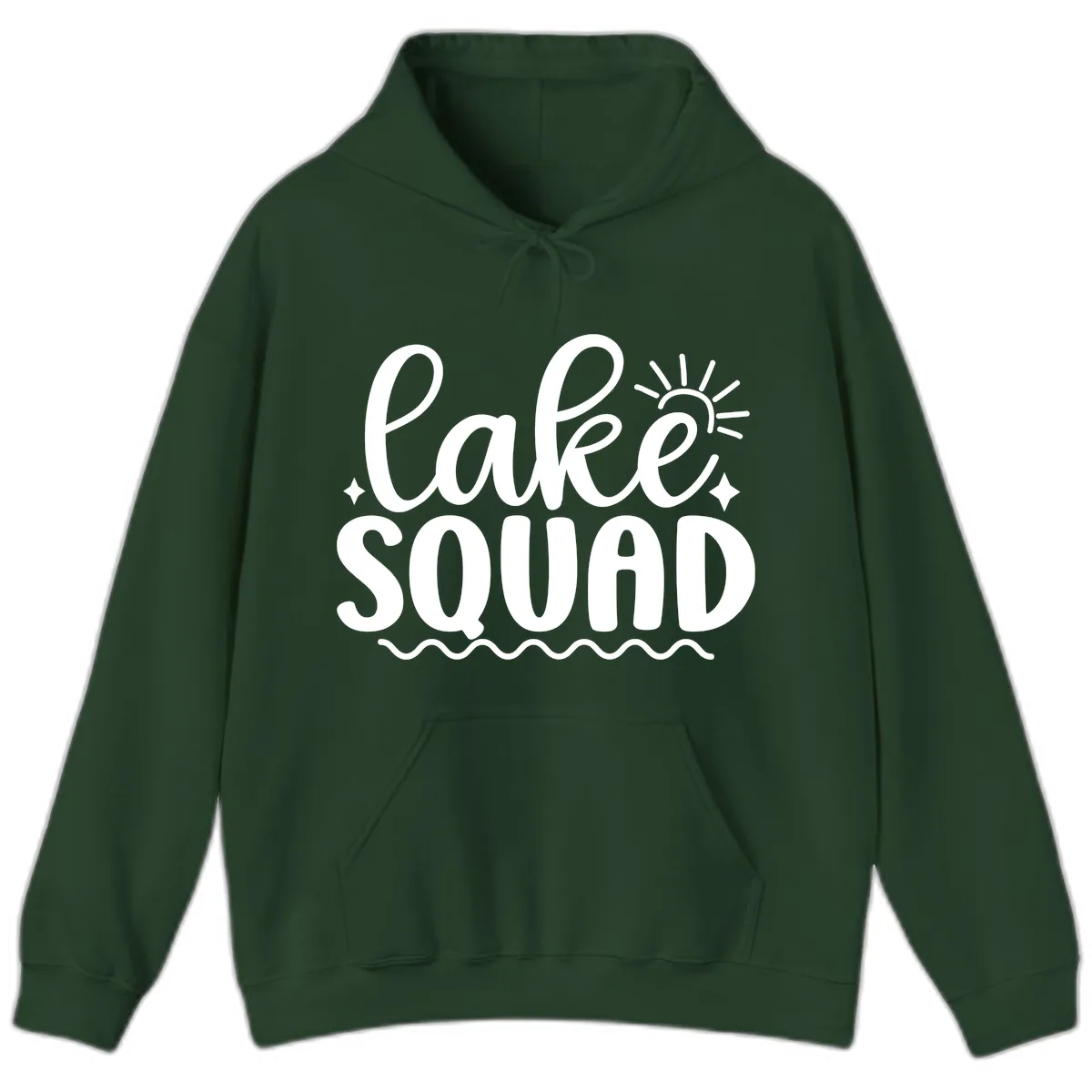 Lake Squad Summer Vibes Apparel Hoodie in Forest Green