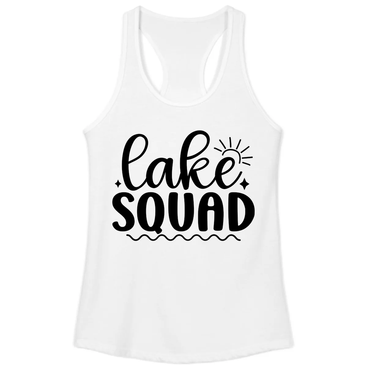 Lake Squad Summer Vibes Apparel Ladies Tank in White