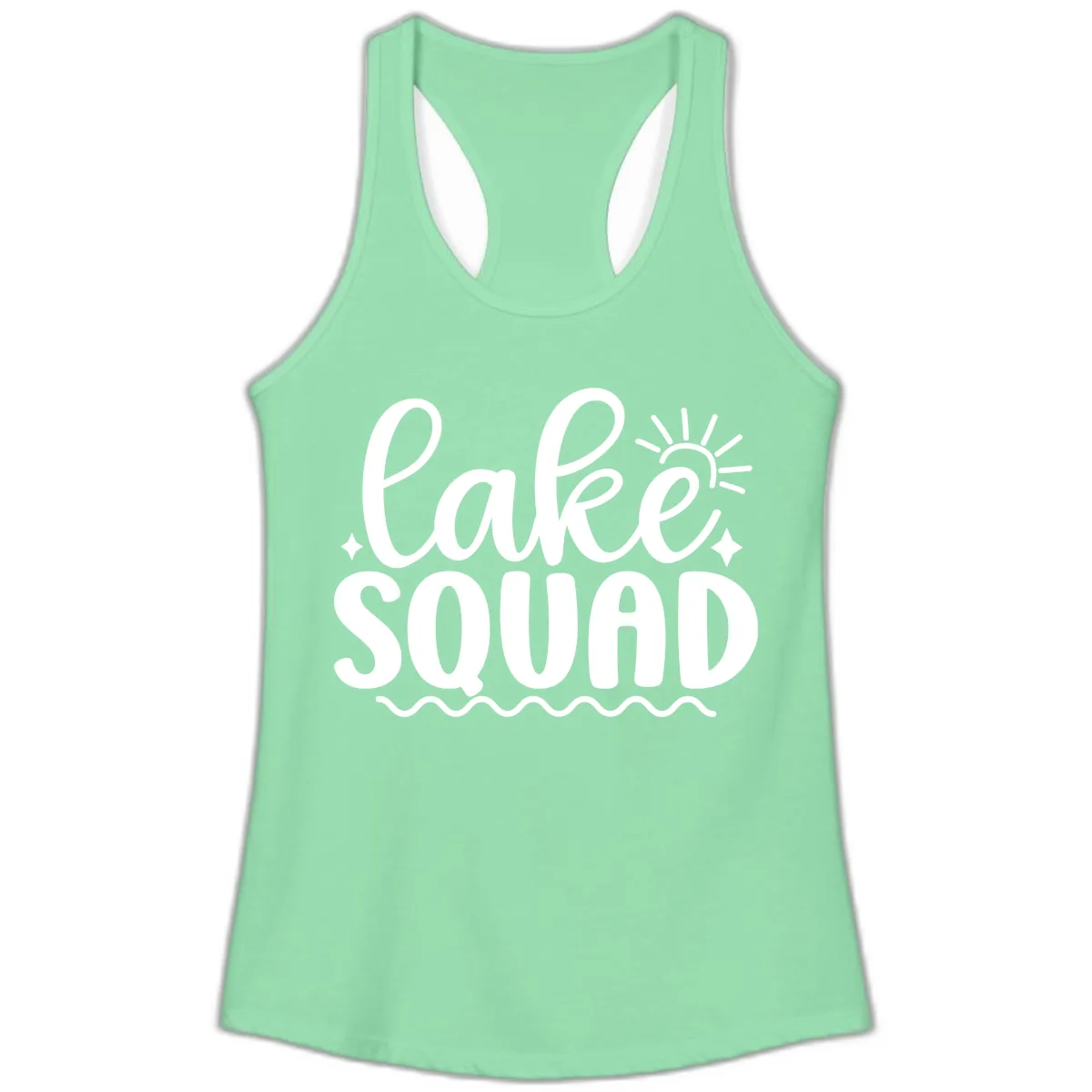 Lake Squad Summer Vibes Apparel Ladies Tank in Solid Mint