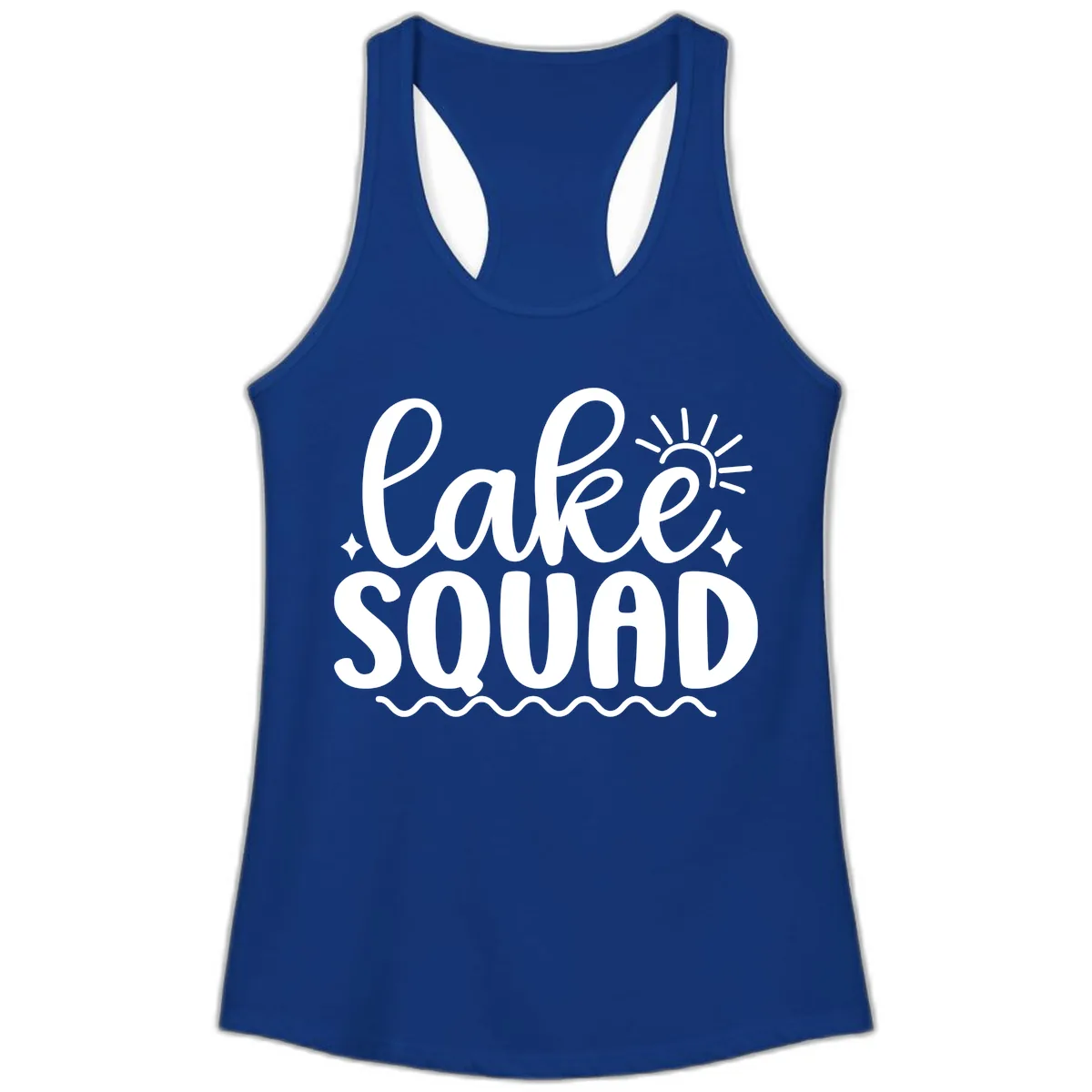 Lake Squad Summer Vibes Apparel Ladies Tank in Solid Royal