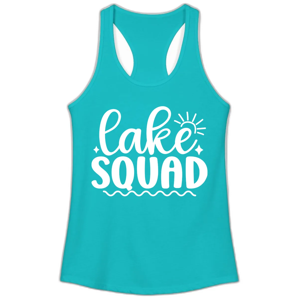 Lake Squad Summer Vibes Apparel Ladies Tank in Tahiti Blue