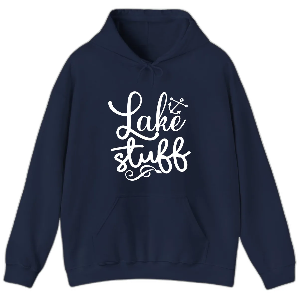 Lake Stuff Anchor Design Hoodie in Navy
