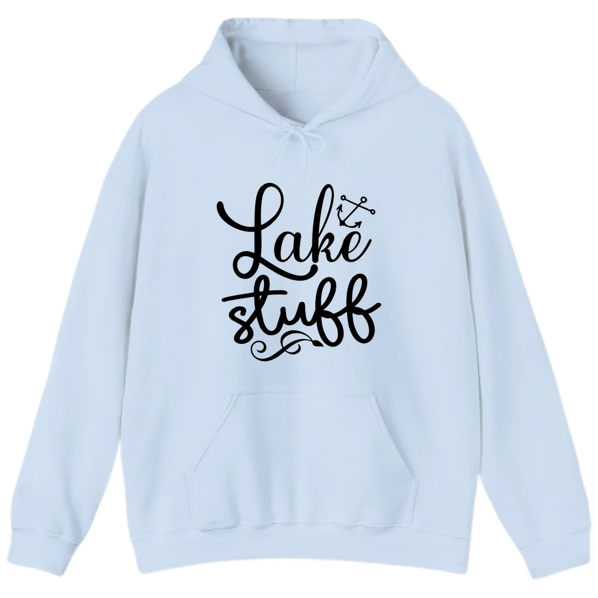 Lake Stuff Anchor Design Hoodie in Light Blue