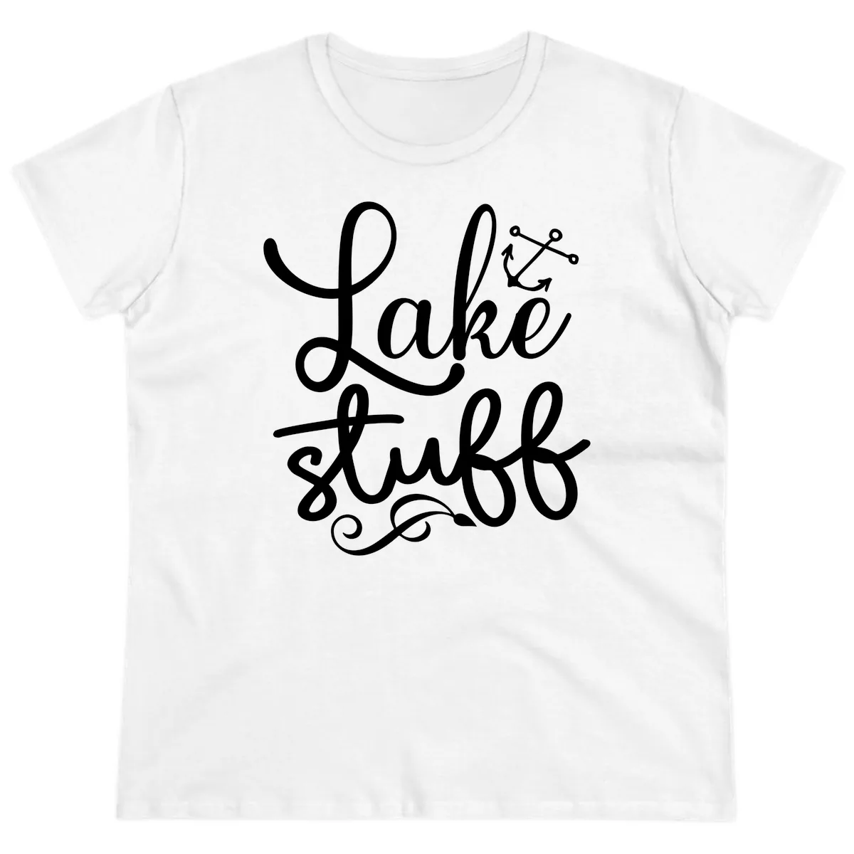 Lake Stuff Anchor Design Ladies Tee in White
