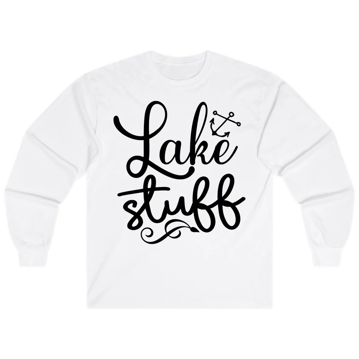 Lake Stuff Anchor Design Long Sleeve in White