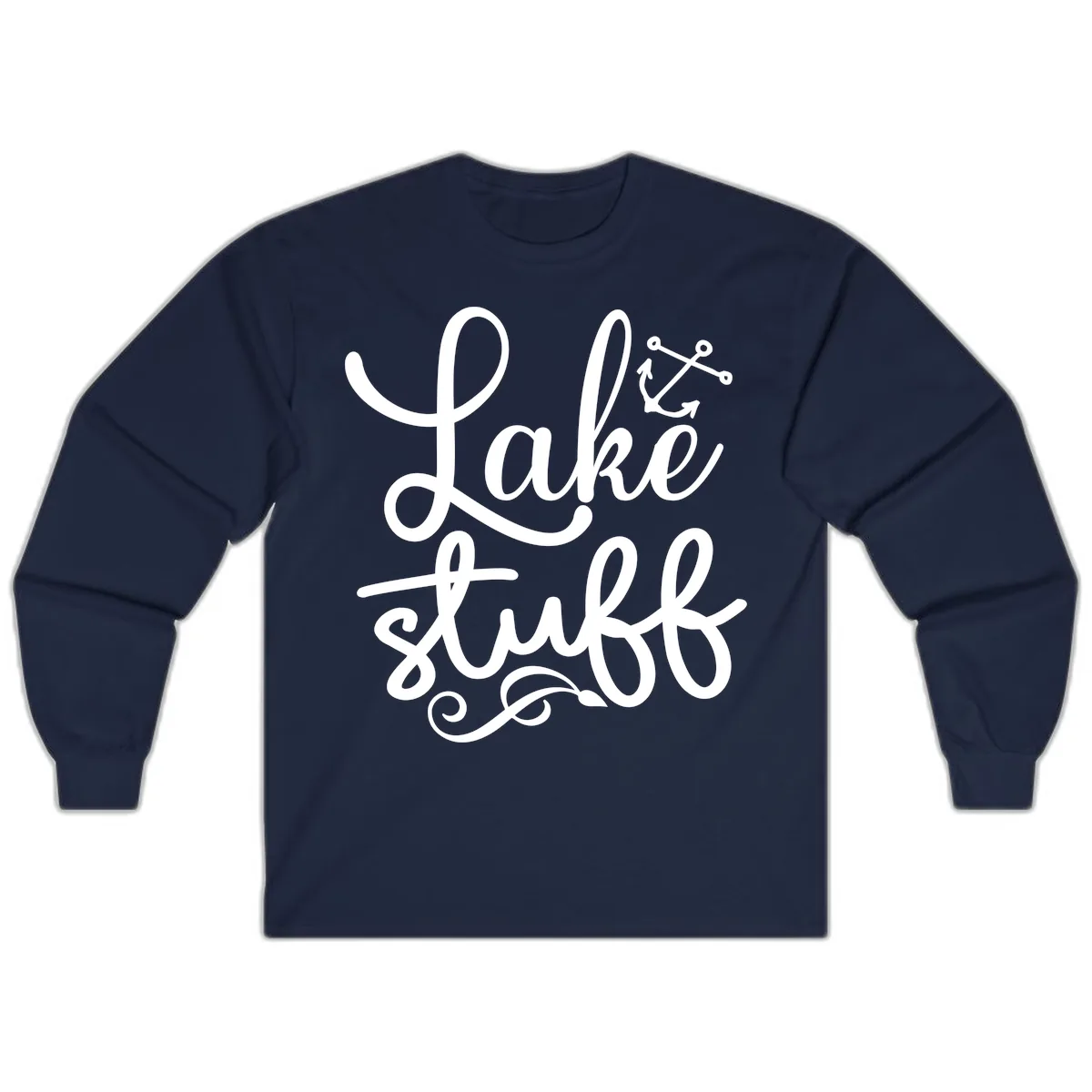 Lake Stuff Anchor Design Long Sleeve in Navy