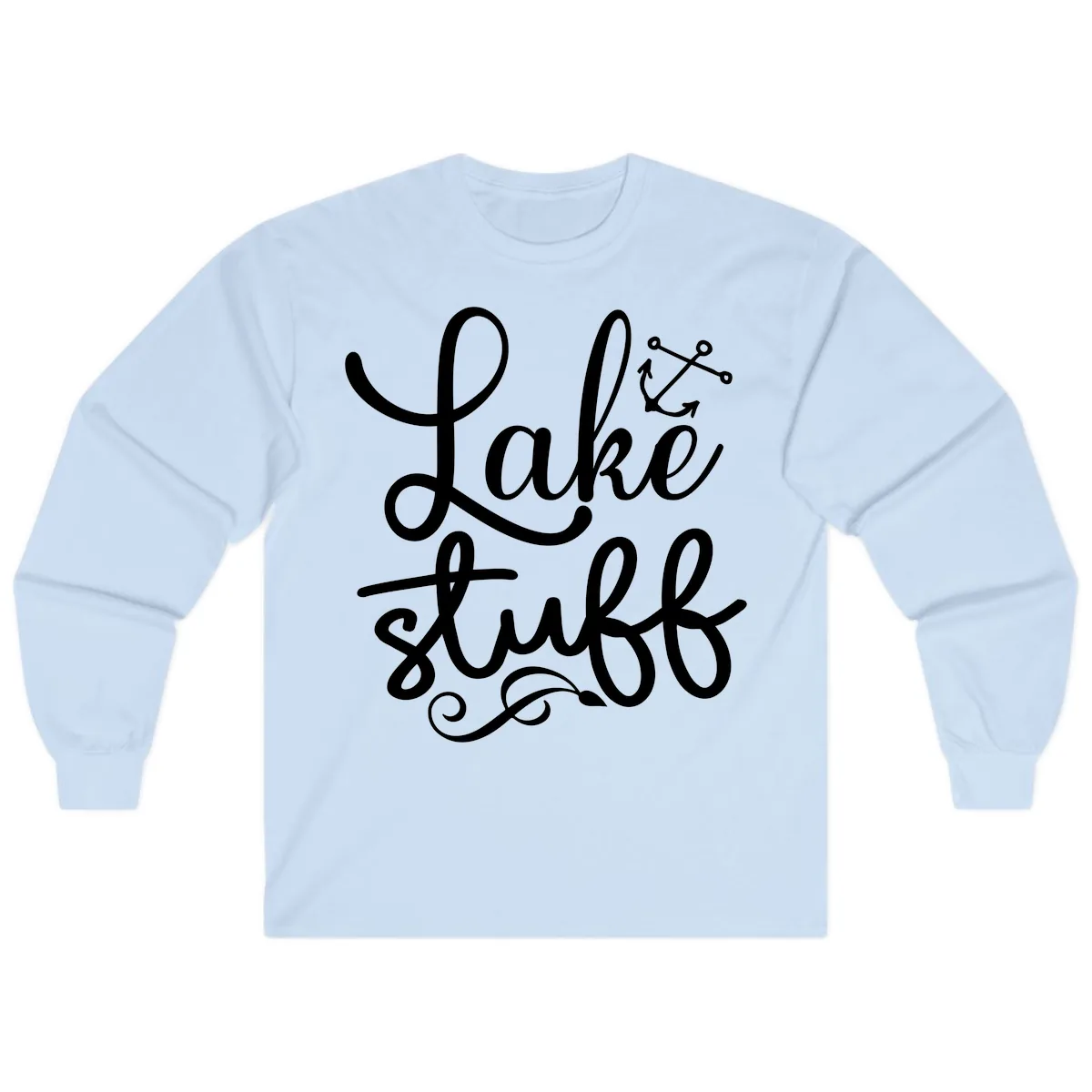 Lake Stuff Anchor Design Long Sleeve in Light Blue