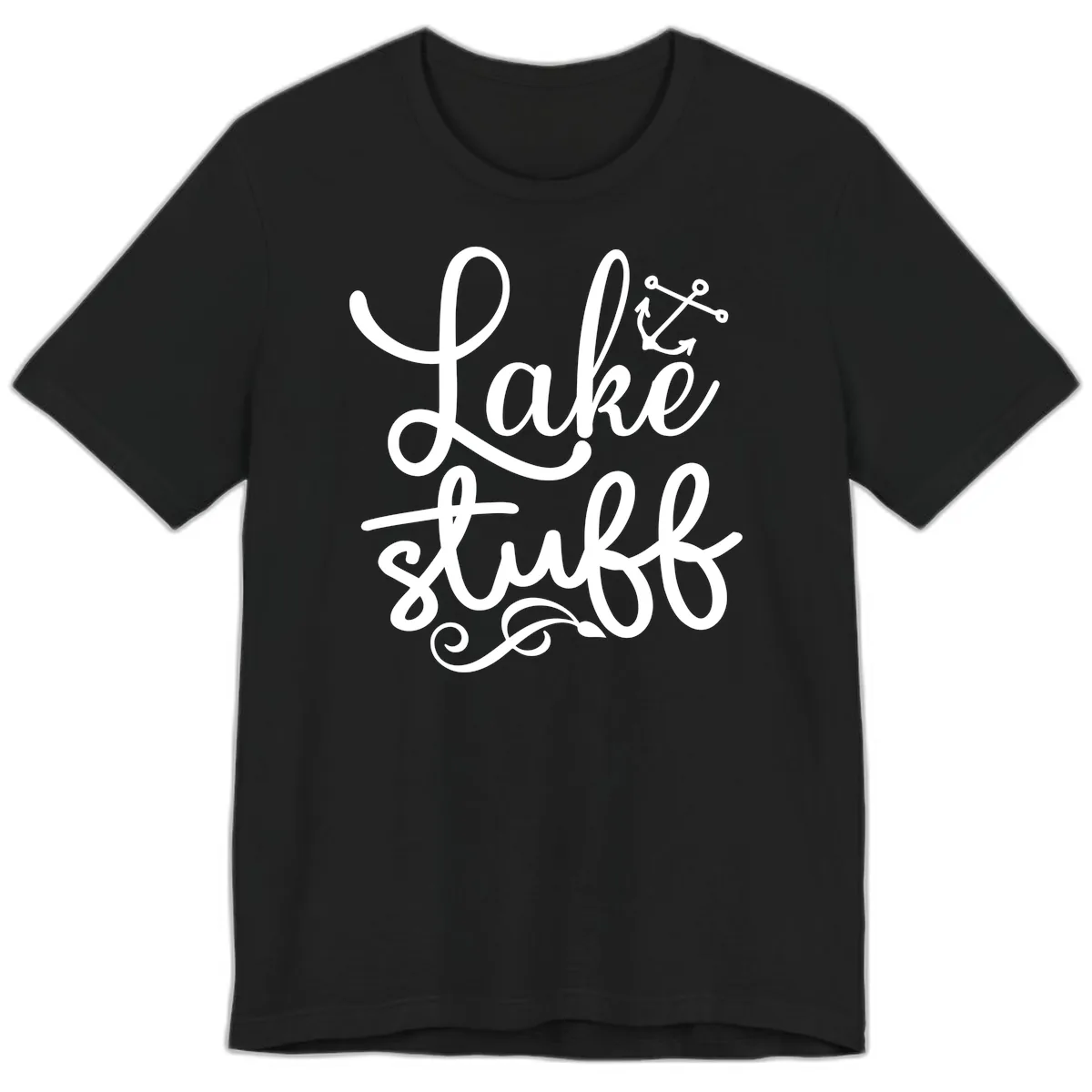 Lake Stuff Anchor Design Premium T-Shirt in Black
