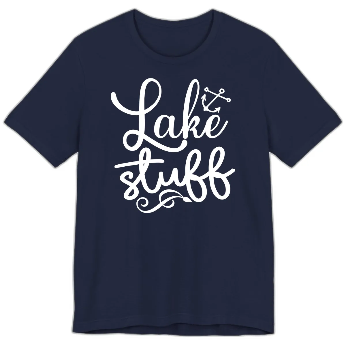 Lake Stuff Anchor Design Premium T-Shirt in Navy