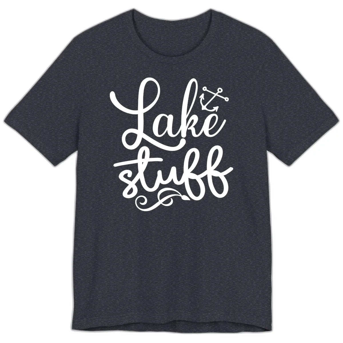 Lake Stuff Anchor Design Premium T-Shirt in Heather Navy