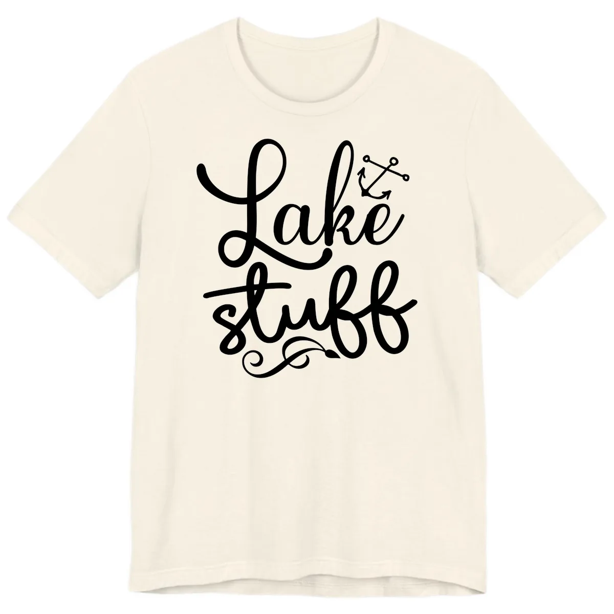 Lake Stuff Anchor Design Premium T-Shirt in Natural