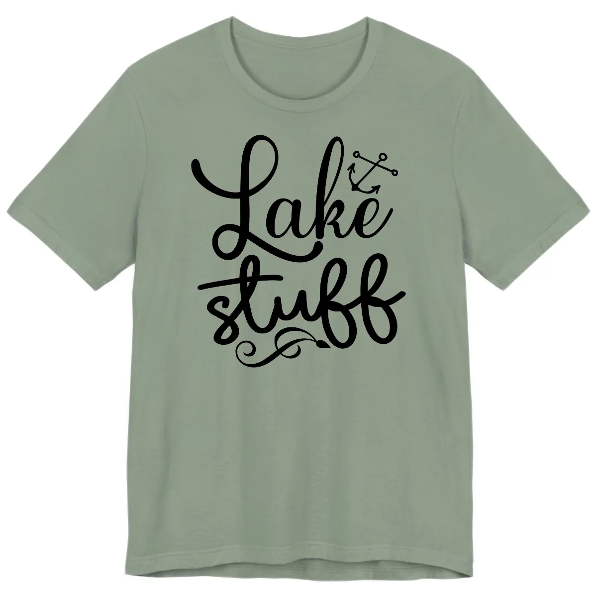 Lake Stuff Anchor Design Premium T-Shirt in Sage