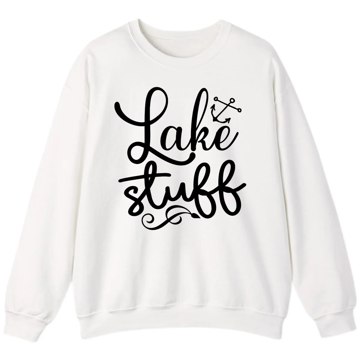 Lake Stuff Anchor Design Sweatshirt in White