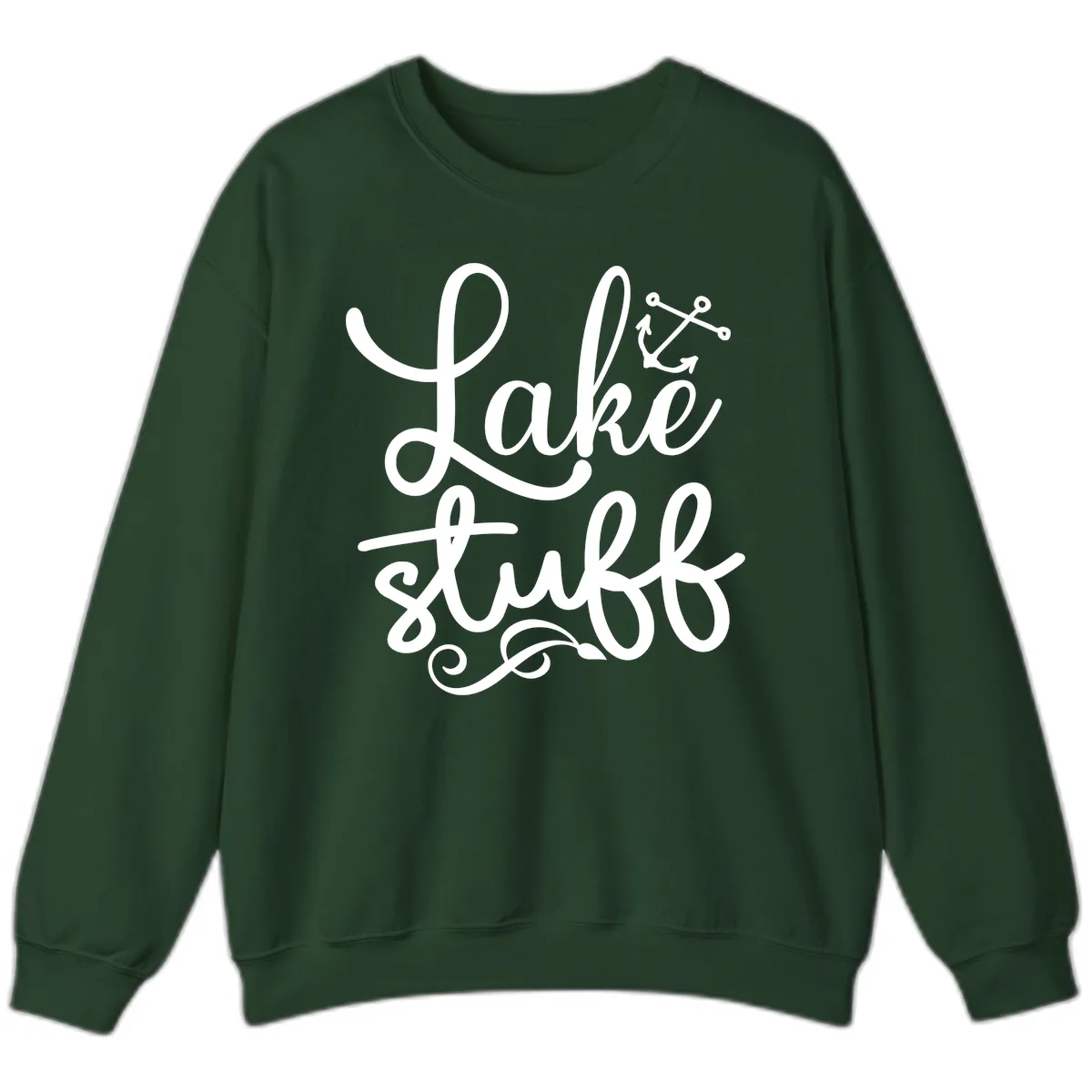 Lake Stuff Anchor Design Sweatshirt in Forest Green