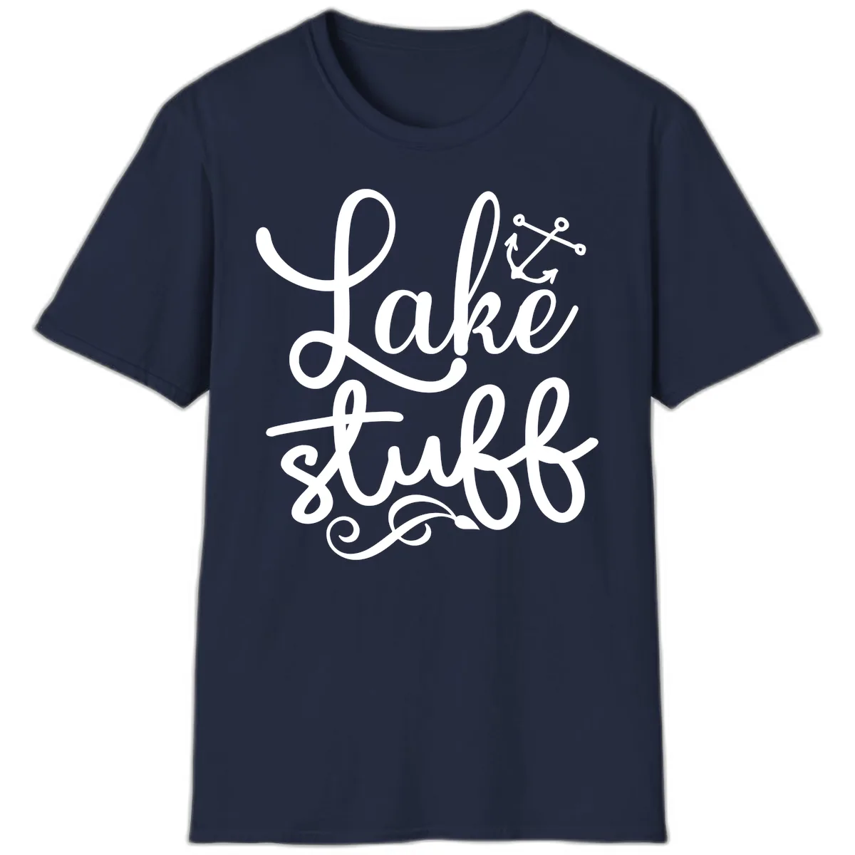Lake Stuff Anchor Design T-Shirt in Navy