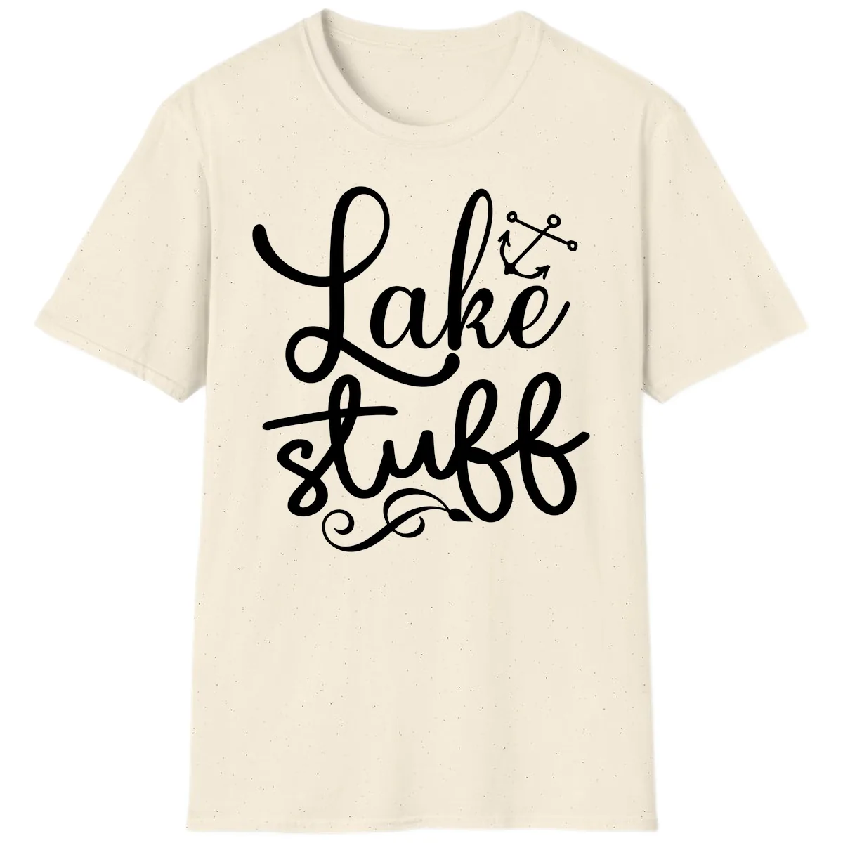 Lake Stuff Anchor Design T-Shirt in Natural