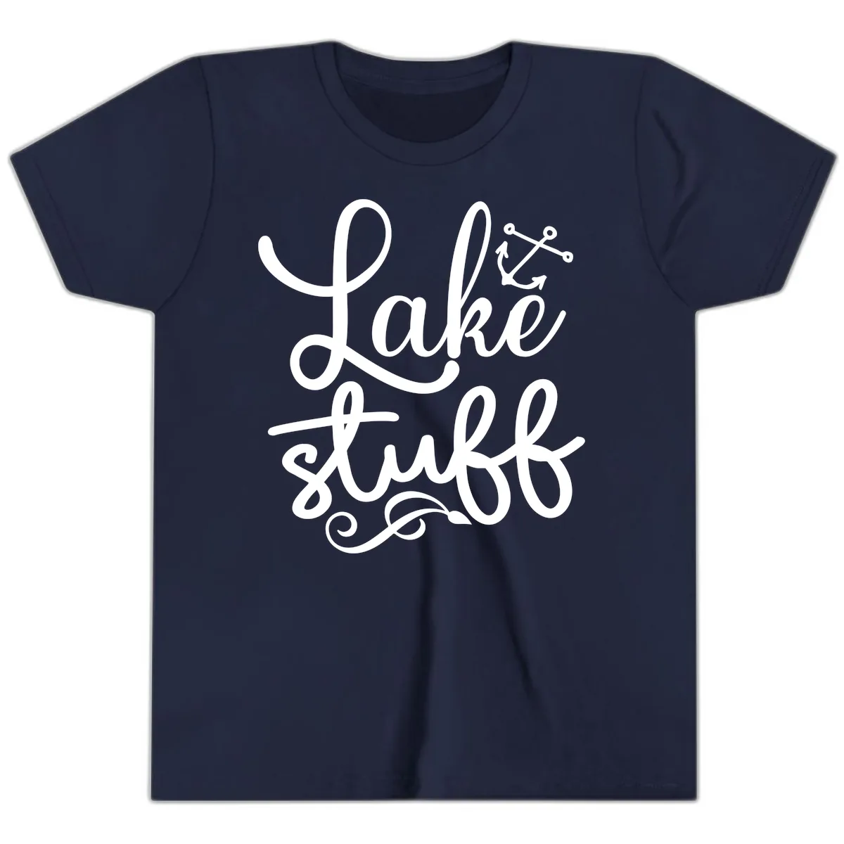 Lake Stuff Anchor Design Youth T-Shirt in Navy
