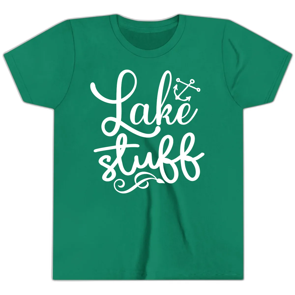 Lake Stuff Anchor Design Youth T-Shirt in Kelly