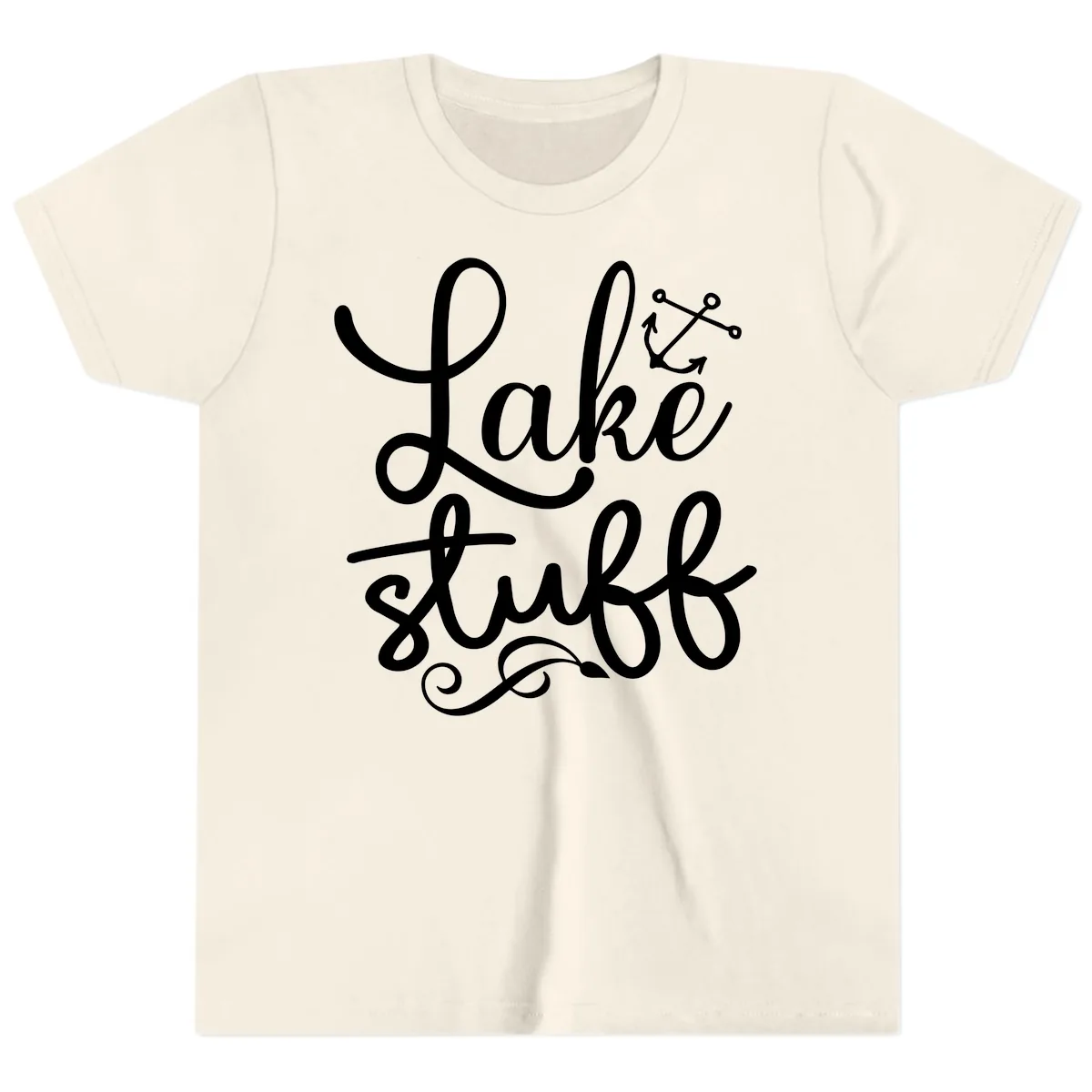 Lake Stuff Anchor Design Youth T-Shirt in Natural