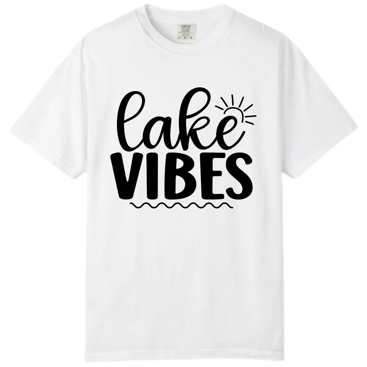 Lake Vibes Lake Day Apparel Comfort Color in White