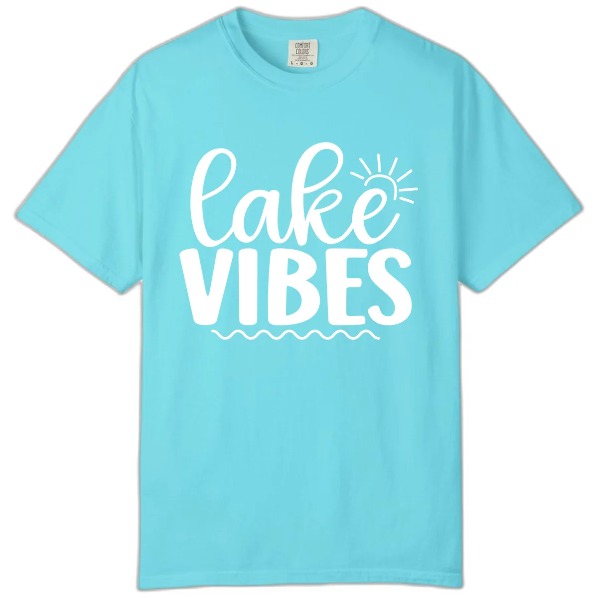 Lake Vibes Lake Day Apparel Comfort Color in Lagoon Blue