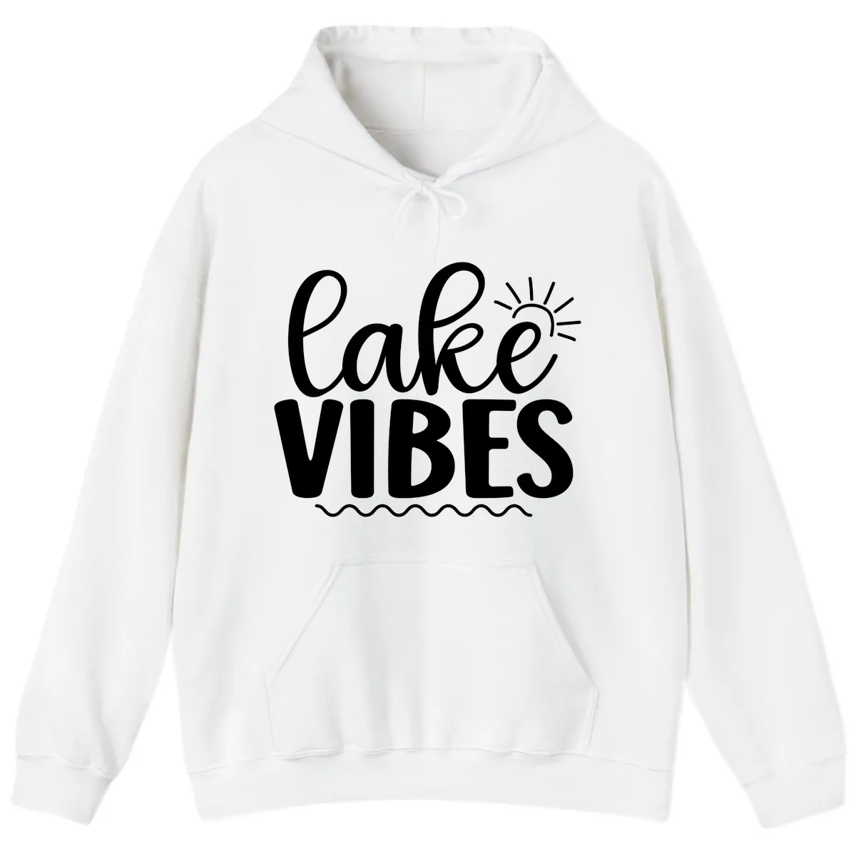 Lake Vibes Lake Day Apparel Hoodie in White
