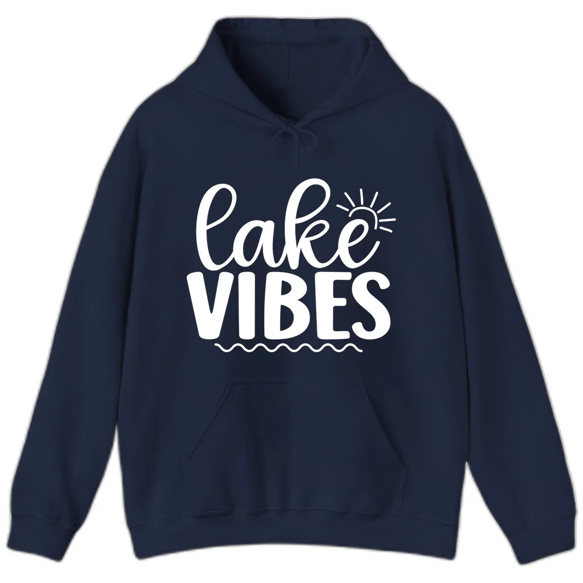 Lake Vibes Lake Day Apparel Hoodie in Navy