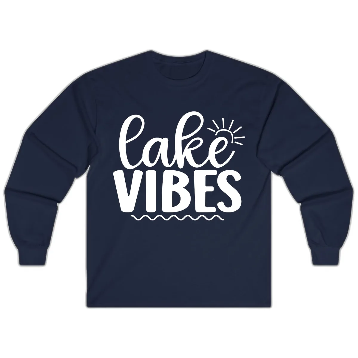 Lake Vibes Lake Day Apparel Long Sleeve in Navy