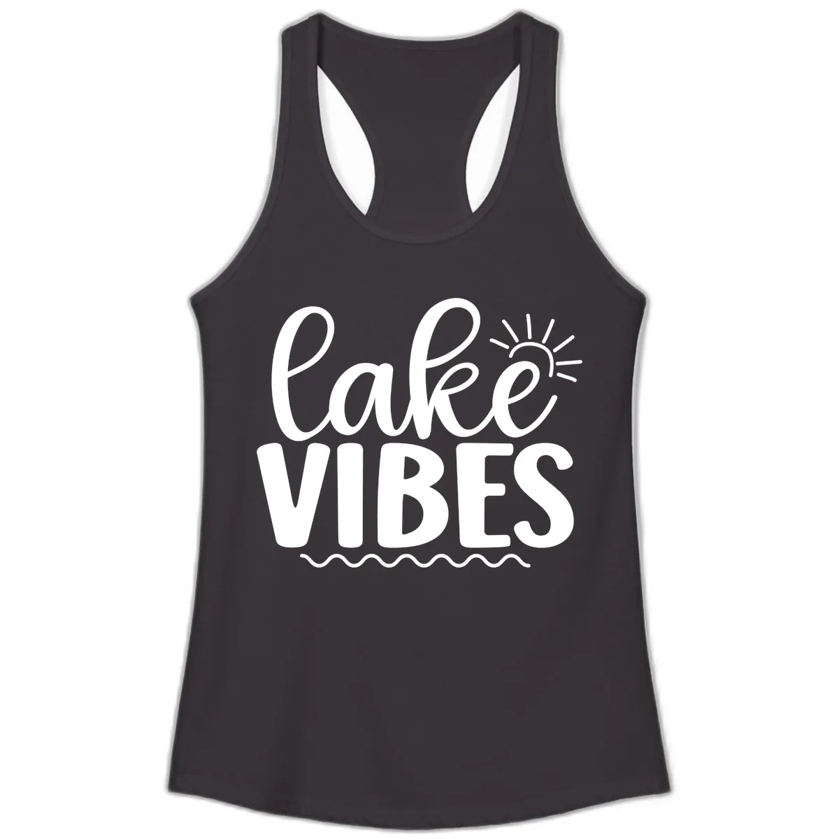 Lake Vibes Lake Day Apparel Ladies Tank in Black