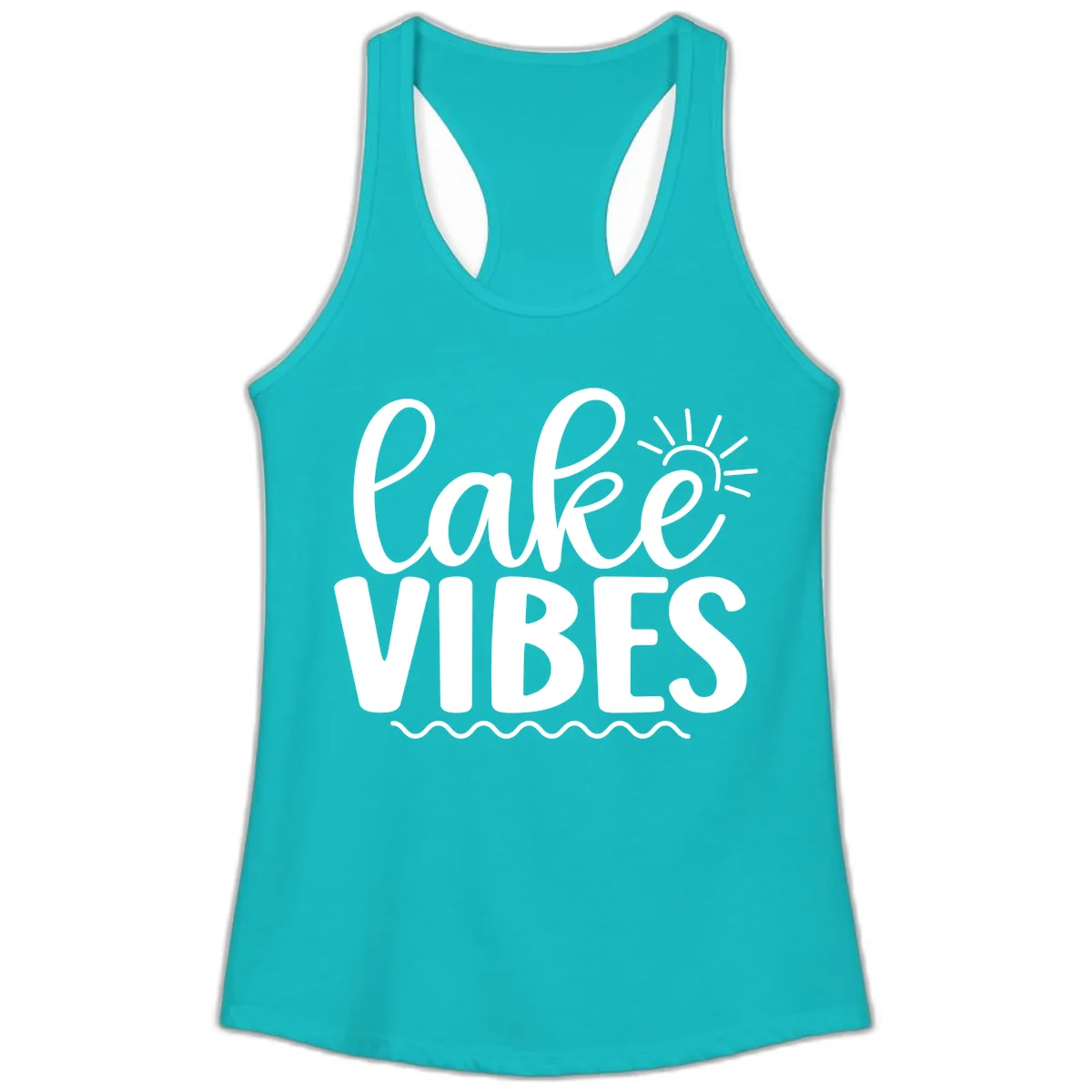 Lake Vibes Lake Day Apparel Ladies Tank in Tahiti Blue