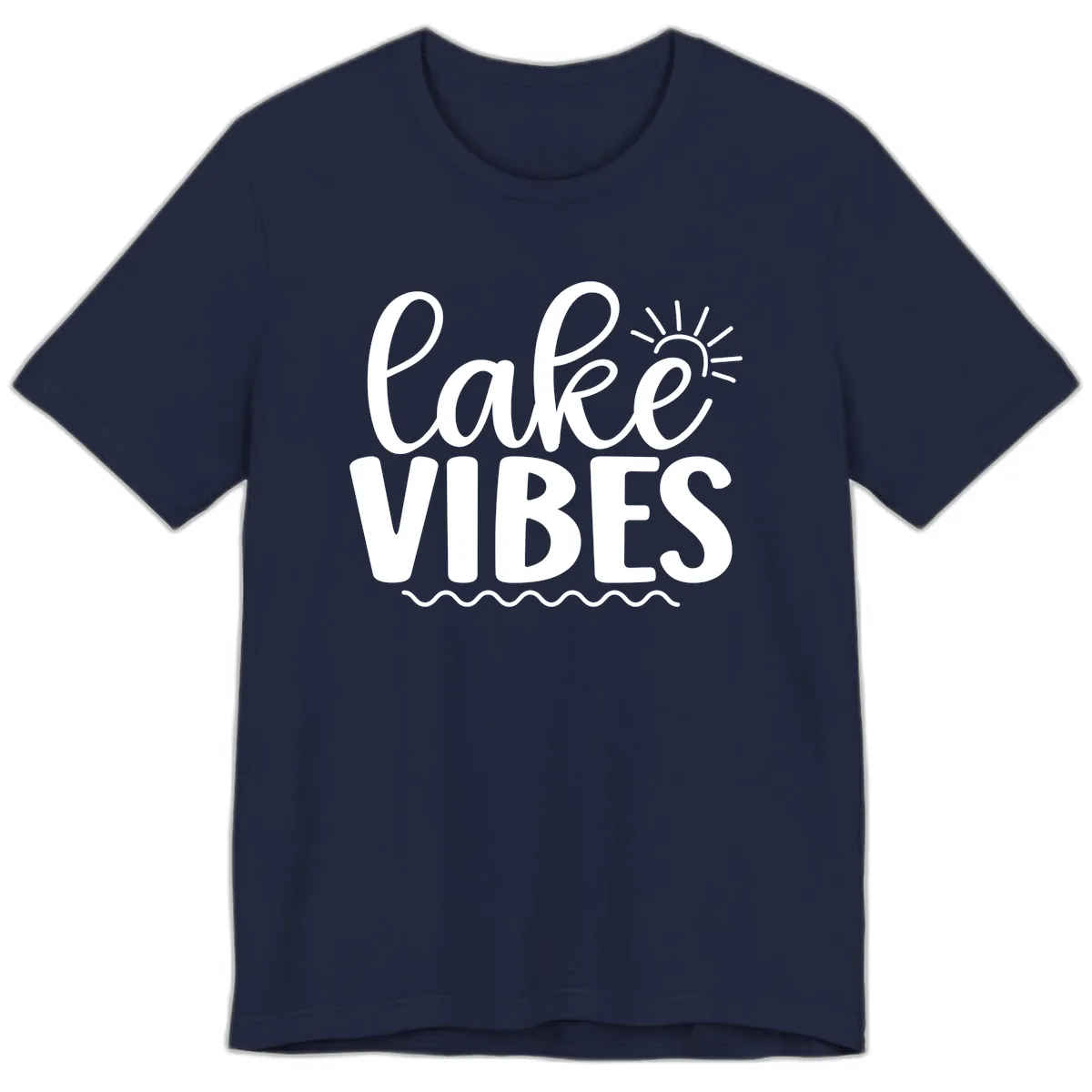 Lake Vibes Lake Day Apparel Premium T-Shirt in Navy