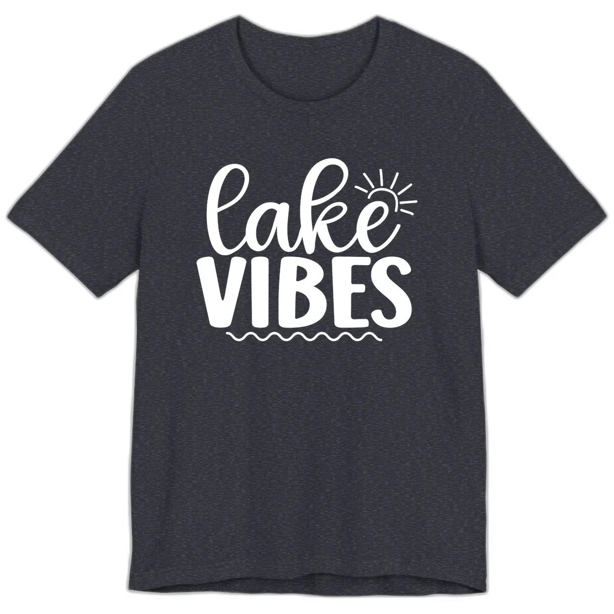 Lake Vibes Lake Day Apparel Premium T-Shirt in Heather Navy