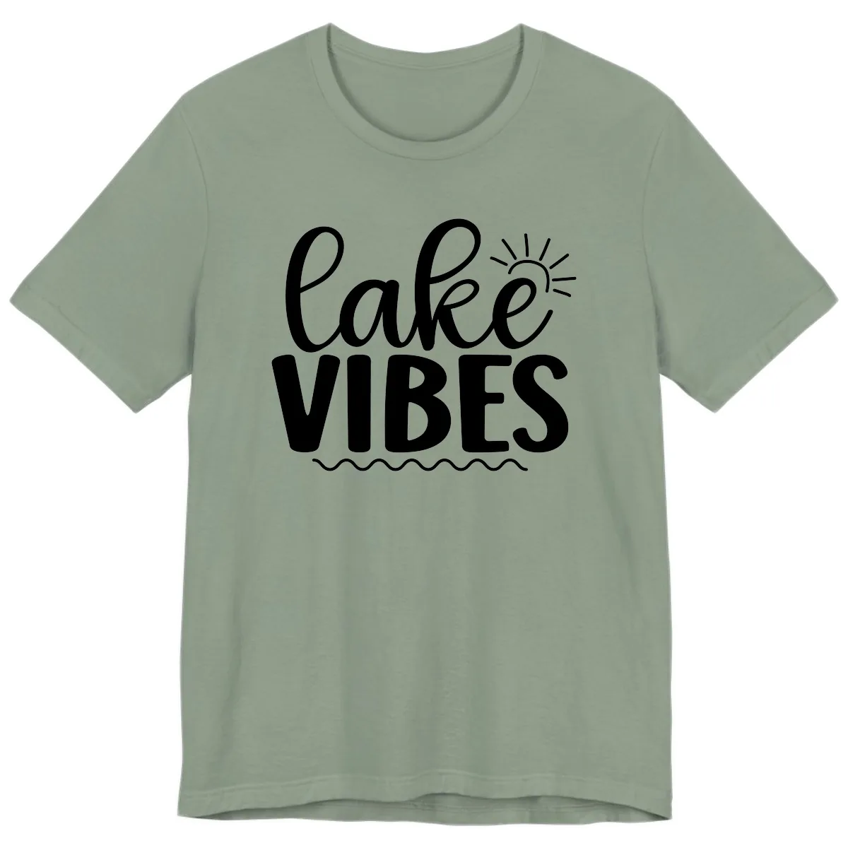 Lake Vibes Lake Day Apparel Premium T-Shirt in Sage