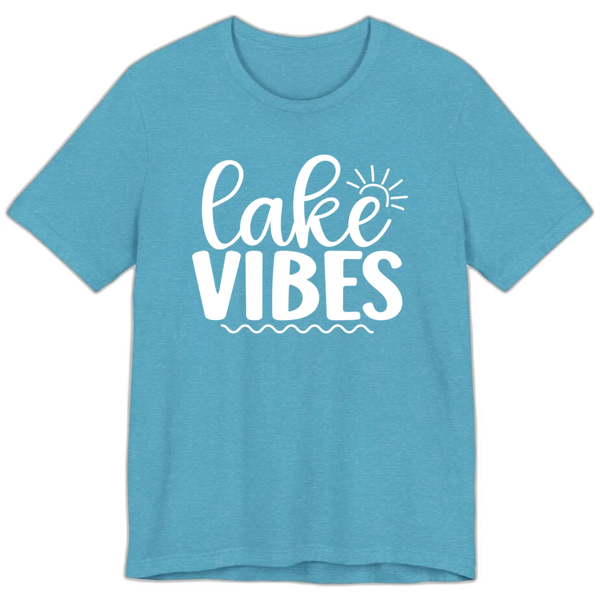 Lake Vibes Lake Day Apparel Premium T-Shirt in Heather Aqua