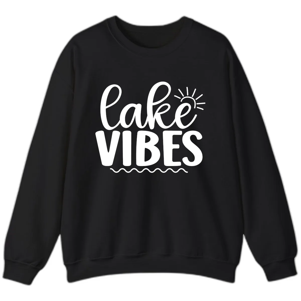 Lake Vibes Lake Day Apparel Sweatshirt in Black